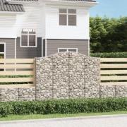 vidaXL Gabion bågformad 4 st 200x30x160/180 cm galvaniserat järn