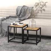 vidaXL Tebord 2 st MDF svart och gul