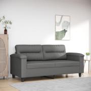 vidaXL 2-sitssoffa mörkgrå 140 cm mikrofibertyg