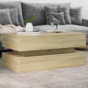 vidaXL Soffbord med LED sonoma-ek 90x50x40 cm