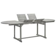 vidaXL Trädgårdsbord (160-240)x100x75 cm massivt akaciaträ