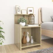vidaXL Sängbord 2 st vit och sonoma-ek 40x35x60 cm konstruerat trä