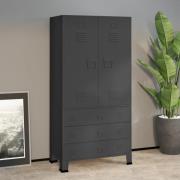 vidaXL Garderob industriell antracit 90x50x180 cm metall