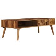 vidaXL Soffbord massivt sheshamträ med honungsfinish 110x50x37 cm