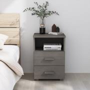 vidaXL Sängbord HAMAR ljusgrå 40x35x62 cm massiv furu