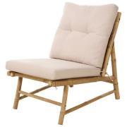 ProGarden Loungestol med kudde benvit bambu