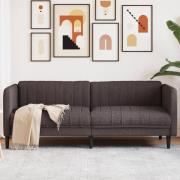 vidaXL Soffa 3-sits mörkbrun tyg