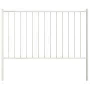 vidaXL Staketpanel med stolpar pulverlackerat stål 1,81x1 m vit