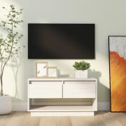 vidaXL Tv-bänk vit 74x34x40 cm massiv furu