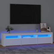 vidaXL Tv-bänk med LED-belysning vit 180x35x40 cm
