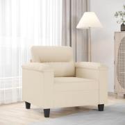 vidaXL Fåtölj beige 60 cm mikrofibertyg