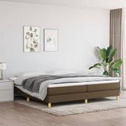 vidaXL Boxspring-sängram mörkbrun 200x200 cm tyg