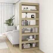 vidaXL Bokhylla/Rumsavdelare sonoma-ek 80x30x198 cm konstruerat trä