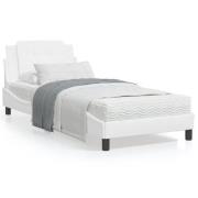 vidaXL Säng med madrass vit 90x200 cm konstläder