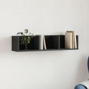 vidaXL Väggskåp svart 75x18x16,5 cm konstruerat trä