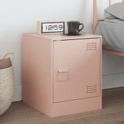 vidaXL Sängskåp rosa 34,5x39x44 cm stål