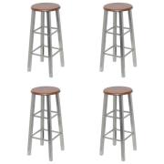vidaXL Barstolar 4 st silver och brun MDF