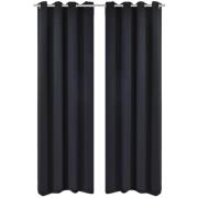 2-pack svarta mörkläggningsgardiner med metallringar 135 x 245 cm