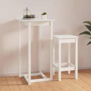 vidaXL Barbord vit 60x60x110 cm massiv furu