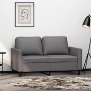 vidaXL 2-sitssoffa Grå 120 cm konstläder
