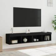 vidaXL Tv-bänk med LED-belysning 2 st svart 80x30x30 cm