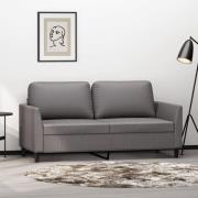 vidaXL 2-sitssoffa grå 140 cm konstläder
