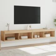 vidaXL Tv-bänk med LED-belysning 2 st sonoma-ek 100x30x30 cm