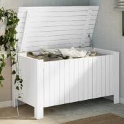 vidaXL Förvaringslåda med lock RANA vit 100x49x54 cm massiv furu