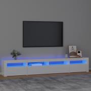 vidaXL Tv-bänk med LED-belysning vit högglans 240x35x40 cm