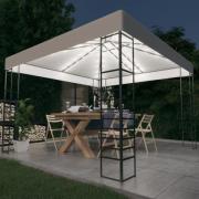 vidaXL Paviljong med ljusslinga LED 3x3 m vit