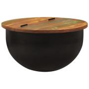 vidaXL Soffbord svart 50x27 cm massivt återvunnet trä