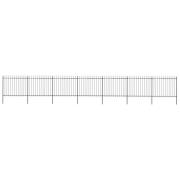 vidaXL Trädgårdsstaket med spjuttopp stål 11,9x1,5 m svart