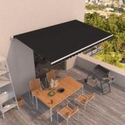 vidaXL Markis manuellt infällbar 500x350 cm antracit