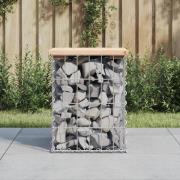 vidaXL Trädgårdsbänk gabion-design 33x31x42 cm massiv furu