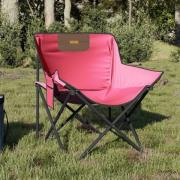 vidaXL Campingstolar med ficka fällbar 2 st rosa