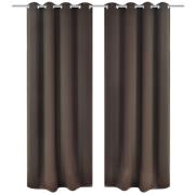 vidaXL Mörkläggningsgardiner med metallringar 2 st 135 x 245 cm brun