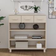 vidaXL Konsolbord HAMAR honungsbrun 90x35x90 cm massiv furu