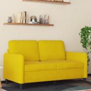 vidaXL 2-sitssoffa gul 120 cm sammet