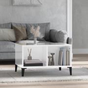 vidaXL Soffbord vit högglans 60x50x36,5 cm konstruerat trä