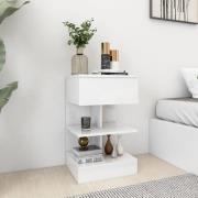 vidaXL Sängbord vit högglans 40x35x65 cm konstruerat trä