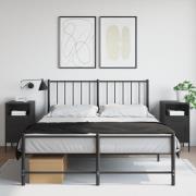 vidaXL Sängbord 2 st svart 36x39x68 cm stål
