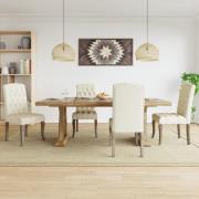 vidaXL Matstolar 4 st beige linnedesign tyg