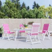 vidaXL Stolsdynor för stolar med hög rygg 4 st rosa tyg