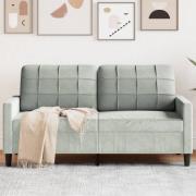 vidaXL 2-sitssoffa ljusgrå 140 cm sammet