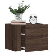 vidaXL Väggmonterade sängbord 2 st brun ek 45x30x35 cm