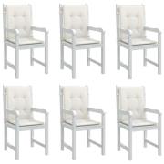 vidaXL Stolsdynor lågt ryggstöd 6 st melerad gräddvit 100x50x4 cm tyg