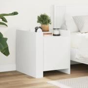 vidaXL Sängbord vit 45x50x50 cm konstruerat trä