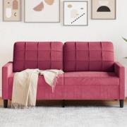 vidaXL 2-sitssoffa vinröd 140 cm sammet