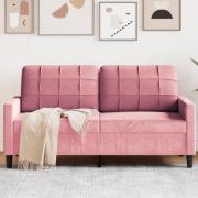 vidaXL Soffa 2-sits rosa 140 cm sammet