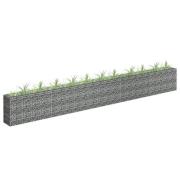 vidaXL Planteringsgabion upphöjd galvaniserat stål 450x30x60 cm